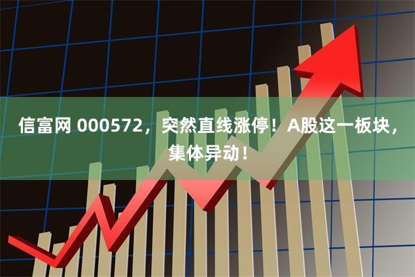 信富网 000572，突然直线涨停！A股这一板块，集体异动！